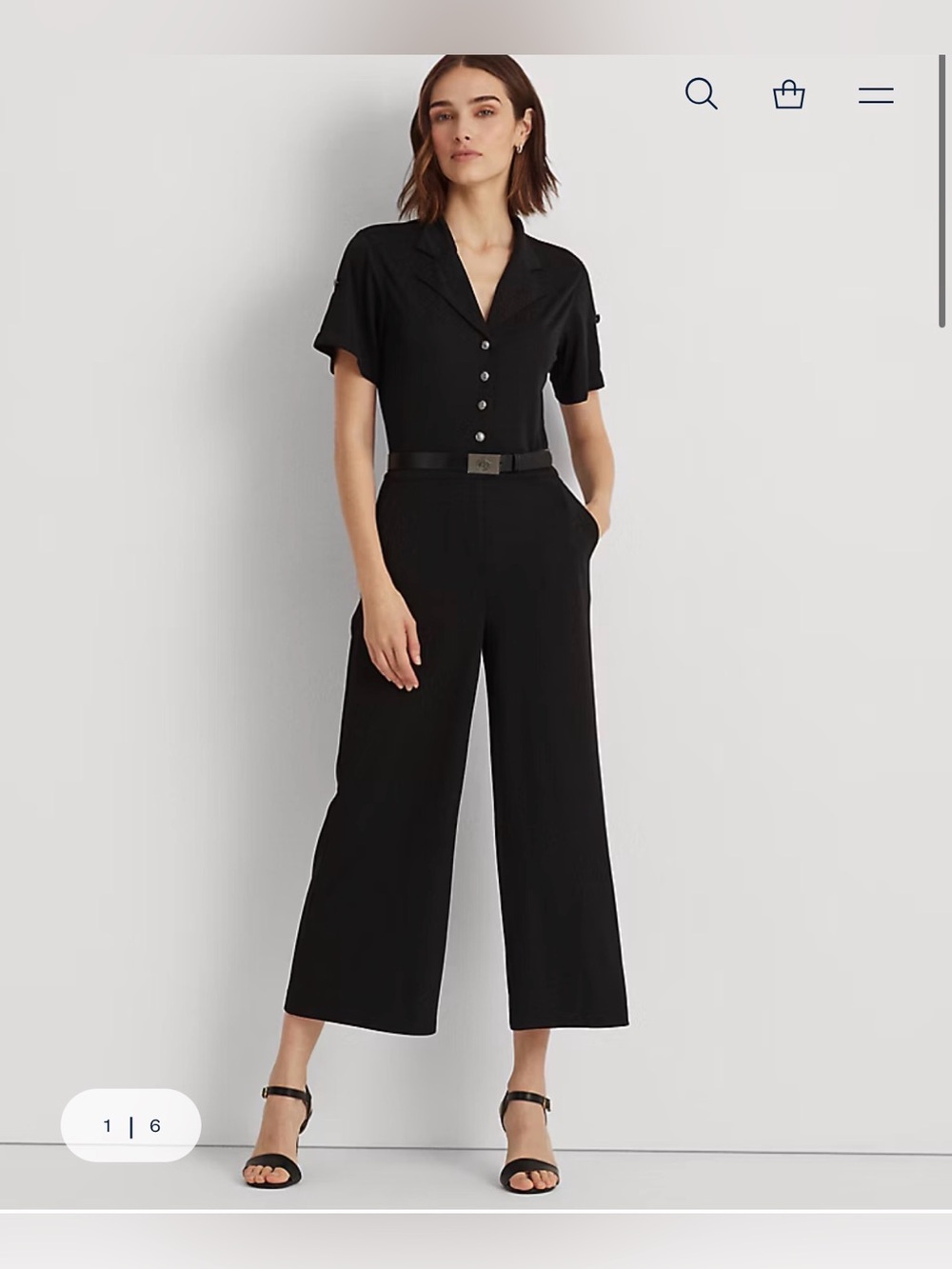 Lauren Ralph Lauren Belted Stretch Jersey Jumpsuit
